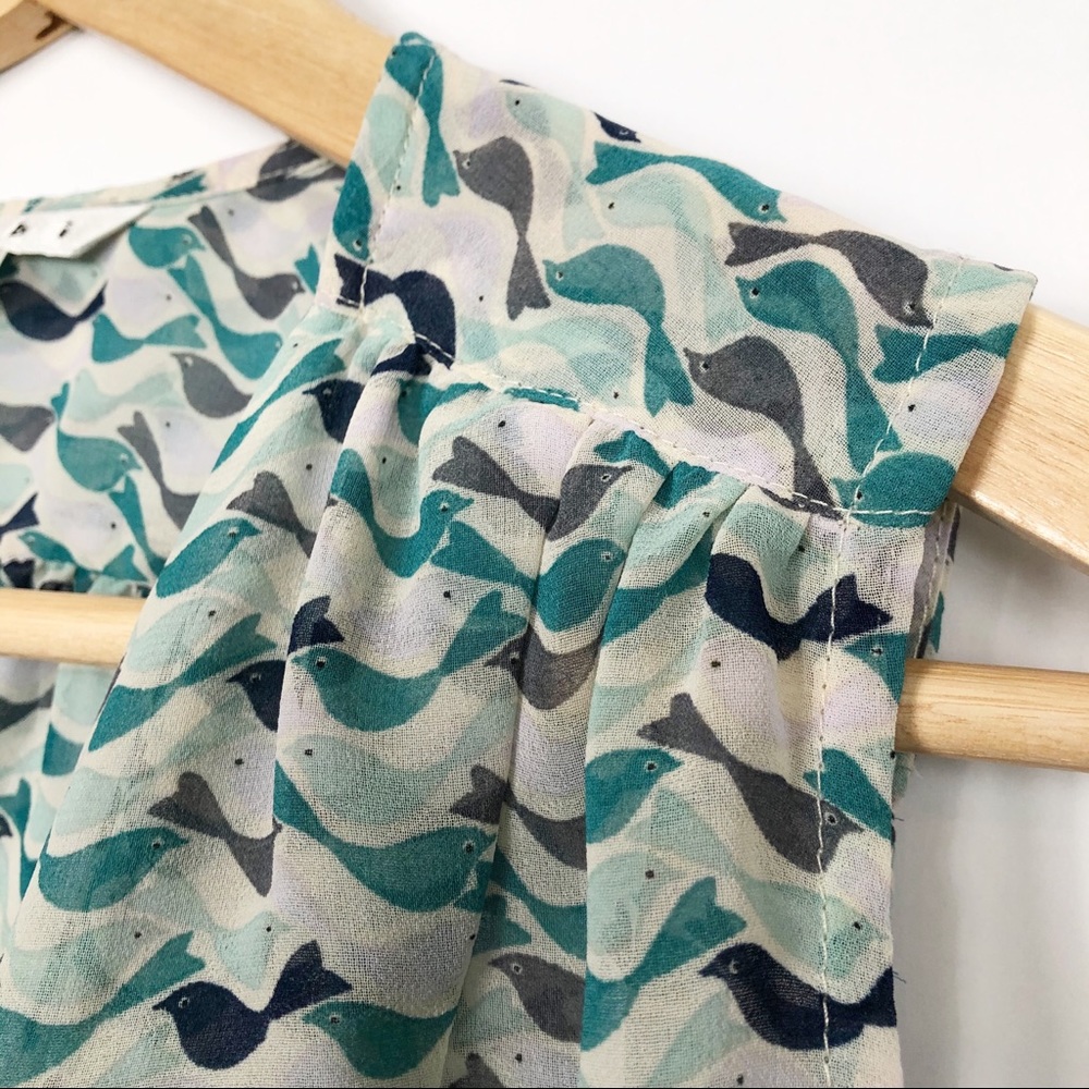 CAbi Sheer Faux Wrap Bird Tweet Tank - Picture 3 of 6